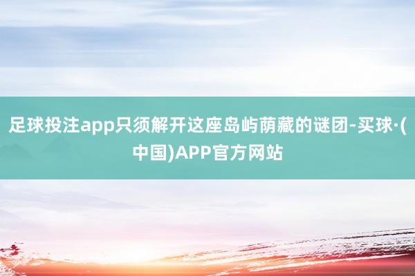 足球投注app只须解开这座岛屿荫藏的谜团-买球·(中国)APP官方网站
