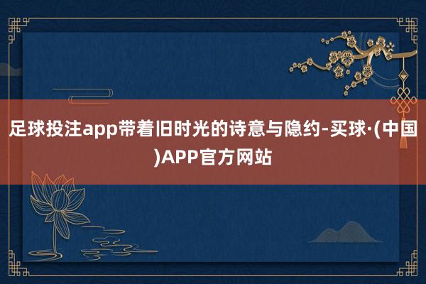 足球投注app带着旧时光的诗意与隐约-买球·(中国)APP官方网站