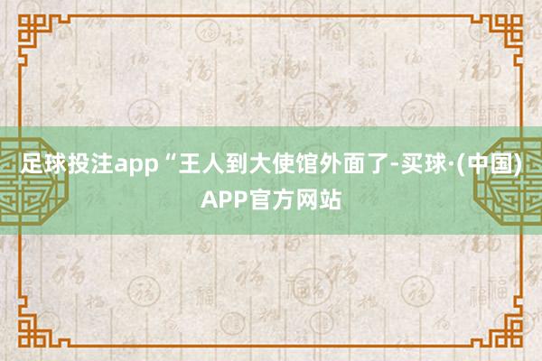 足球投注app“王人到大使馆外面了-买球·(中国)APP官方网站