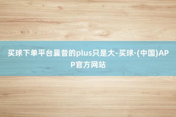 买球下单平台曩昔的plus只是大-买球·(中国)APP官方网站