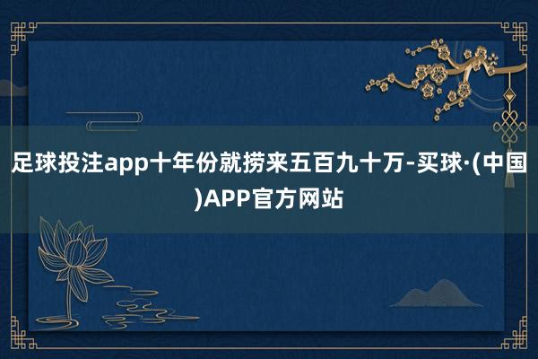 足球投注app十年份就捞来五百九十万-买球·(中国)APP官方网站