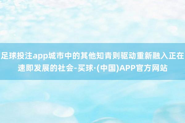 足球投注app城市中的其他知青则驱动重新融入正在速即发展的社会-买球·(中国)APP官方网站