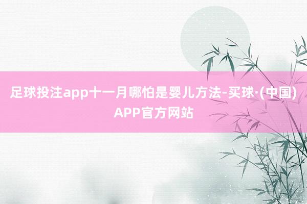 足球投注app十一月哪怕是婴儿方法-买球·(中国)APP官方网站