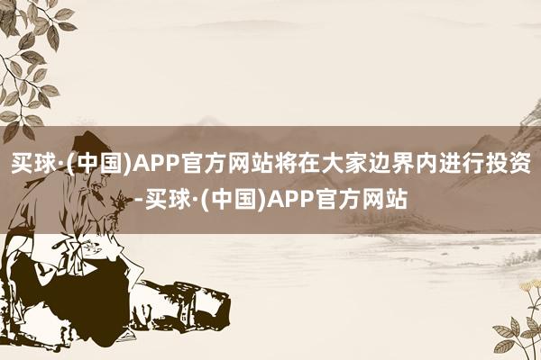 买球·(中国)APP官方网站将在大家边界内进行投资-买球·(中国)APP官方网站