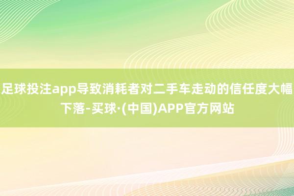 足球投注app导致消耗者对二手车走动的信任度大幅下落-买球·(中国)APP官方网站