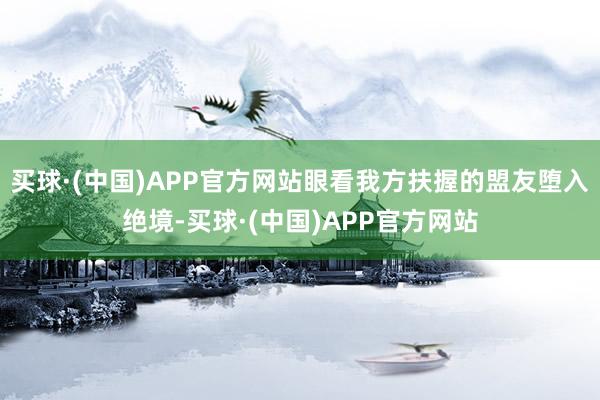 买球·(中国)APP官方网站眼看我方扶握的盟友堕入绝境-买球·(中国)APP官方网站