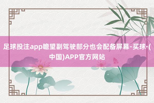 足球投注app瞻望副驾驶部分也会配备屏幕-买球·(中国)APP官方网站