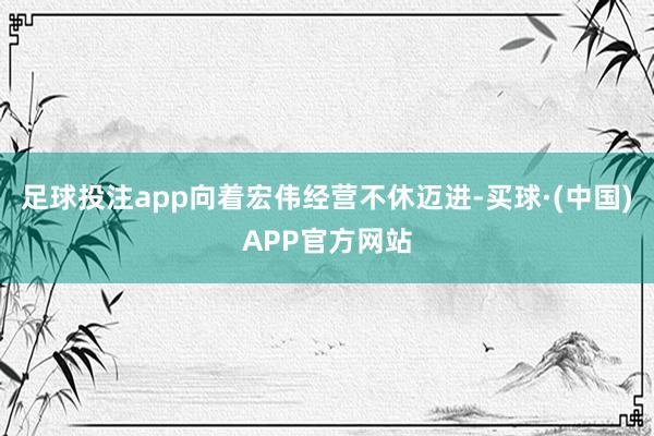 足球投注app向着宏伟经营不休迈进-买球·(中国)APP官方网站