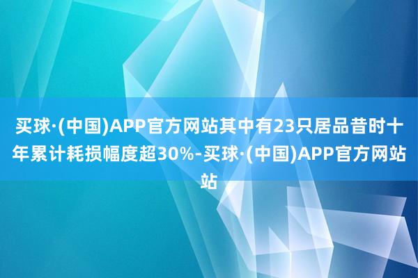 买球·(中国)APP官方网站其中有23只居品昔时十年累计耗损幅度超30%-买球·(中国)APP官方网站
