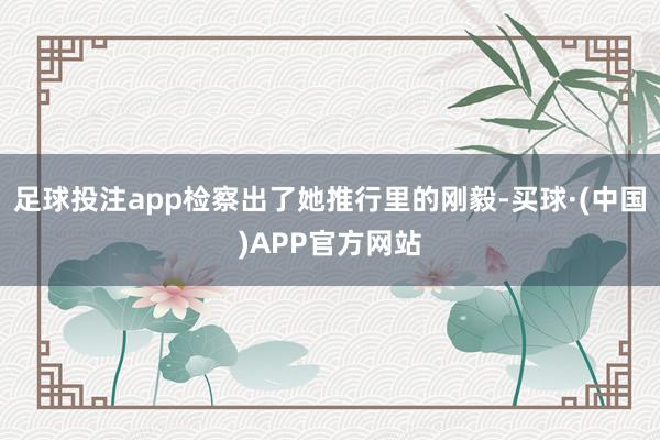 足球投注app检察出了她推行里的刚毅-买球·(中国)APP官方网站