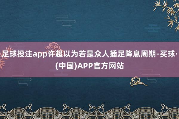 足球投注app许超以为若是众人插足降息周期-买球·(中国)APP官方网站