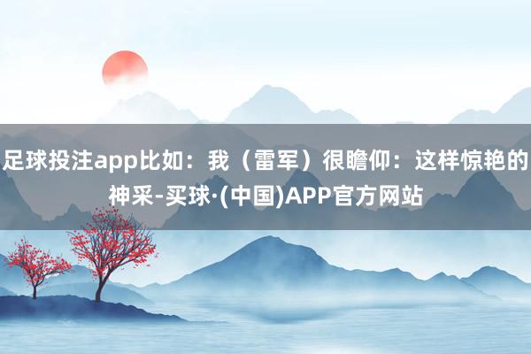 足球投注app比如:我(雷军)很瞻仰:这样惊艳的神采-买球·(中国)APP官方网站