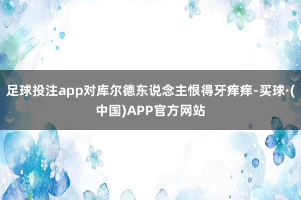 足球投注app对库尔德东说念主恨得牙痒痒-买球·(中国)APP官方网站