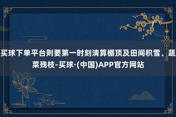 买球下单平台则要第一时刻清算棚顶及田间积雪、蔬菜残枝-买球·(中国)APP官方网站