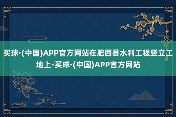 买球·(中国)APP官方网站在肥西县水利工程竖立工地上-买球·(中国)APP官方网站