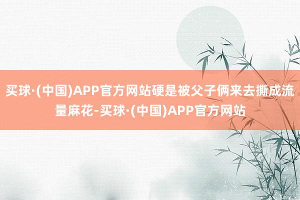 买球·(中国)APP官方网站硬是被父子俩来去撕成流量麻花-买球·(中国)APP官方网站