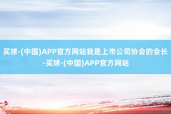买球·(中国)APP官方网站我是上市公司协会的会长-买球·(中国)APP官方网站