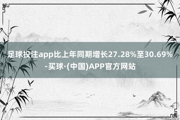 足球投注app比上年同期增长27.28%至30.69%-买球·(中国)APP官方网站