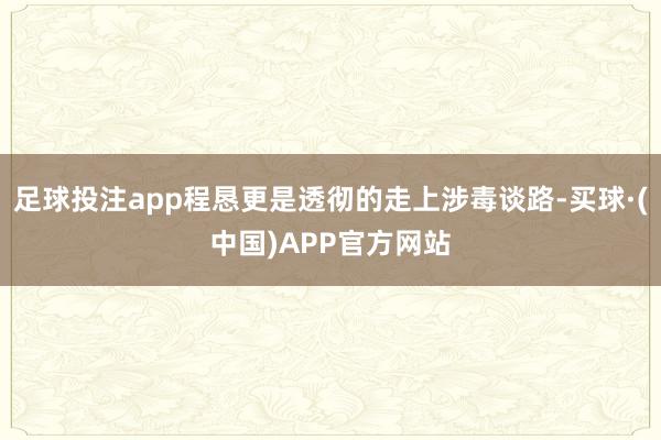 足球投注app程恳更是透彻的走上涉毒谈路-买球·(中国)APP官方网站