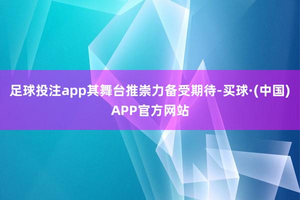 足球投注app其舞台推崇力备受期待-买球·(中国)APP官方网站
