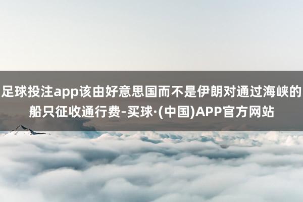 足球投注app该由好意思国而不是伊朗对通过海峡的船只征收通行费-买球·(中国)APP官方网站