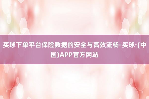 买球下单平台保险数据的安全与高效流畅-买球·(中国)APP官方网站