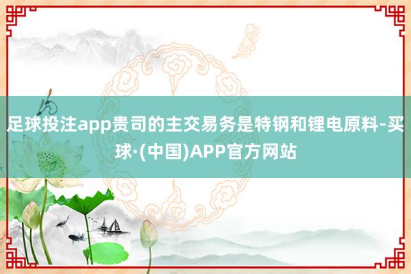 足球投注app贵司的主交易务是特钢和锂电原料-买球·(中国)APP官方网站