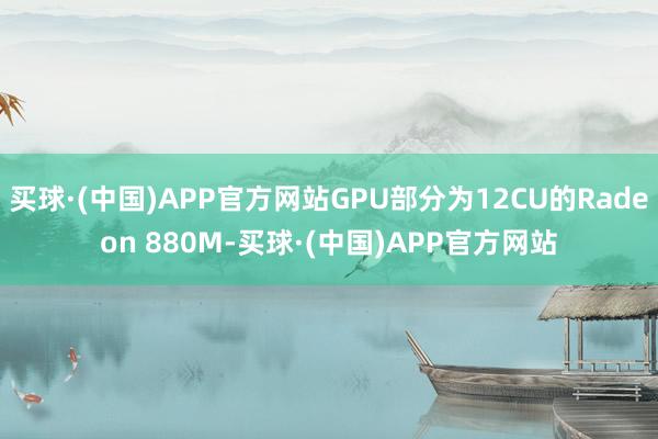 买球·(中国)APP官方网站GPU部分为12CU的Radeon 880M-买球·(中国)APP官方网站
