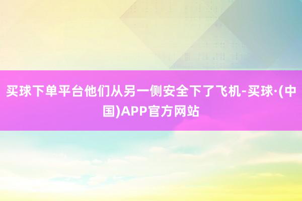 买球下单平台他们从另一侧安全下了飞机-买球·(中国)APP官方网站