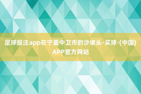 足球投注app在宁夏中卫市的沙坡头-买球·(中国)APP官方网站