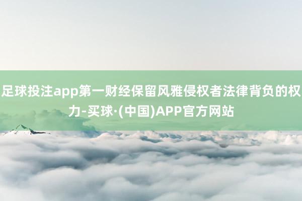 足球投注app第一财经保留风雅侵权者法律背负的权力-买球·(中国)APP官方网站