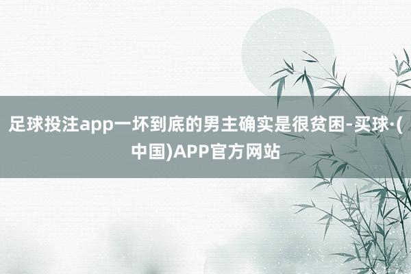 足球投注app一坏到底的男主确实是很贫困-买球·(中国)APP官方网站
