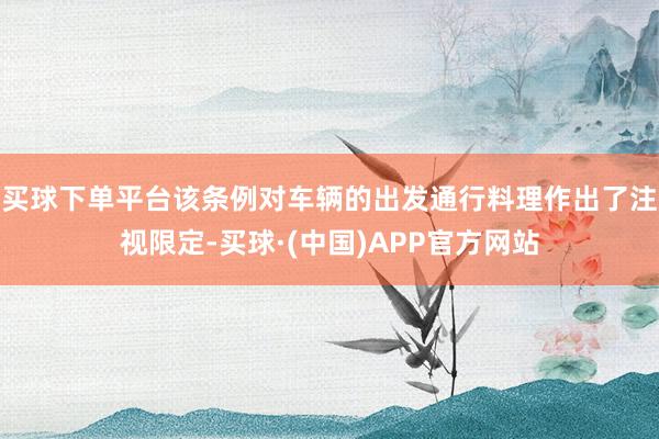 买球下单平台该条例对车辆的出发通行料理作出了注视限定-买球·(中国)APP官方网站